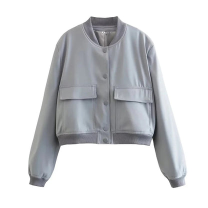 In the Clouds: Fashionable Single-Breasted Pilot Jacket